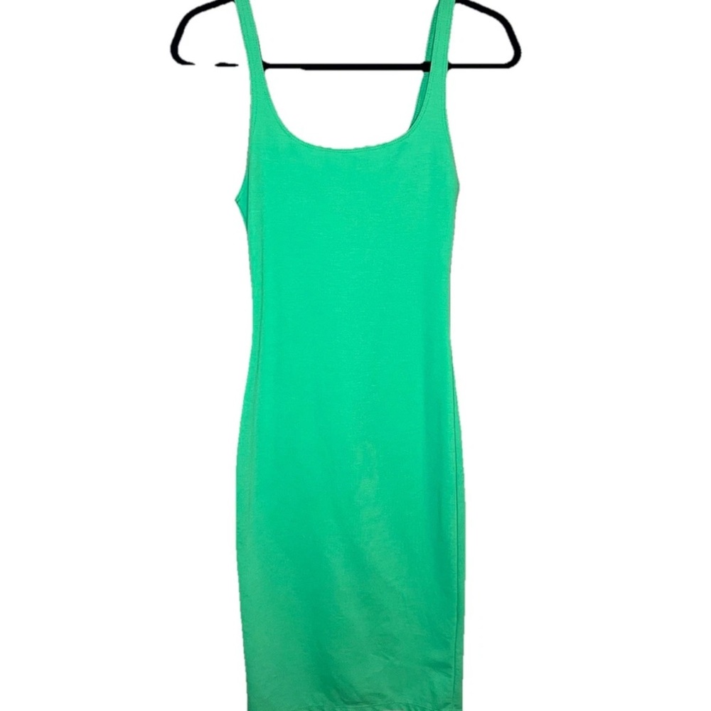 Zara Lime Green Fitted Casual Tank Dress Women’s Small